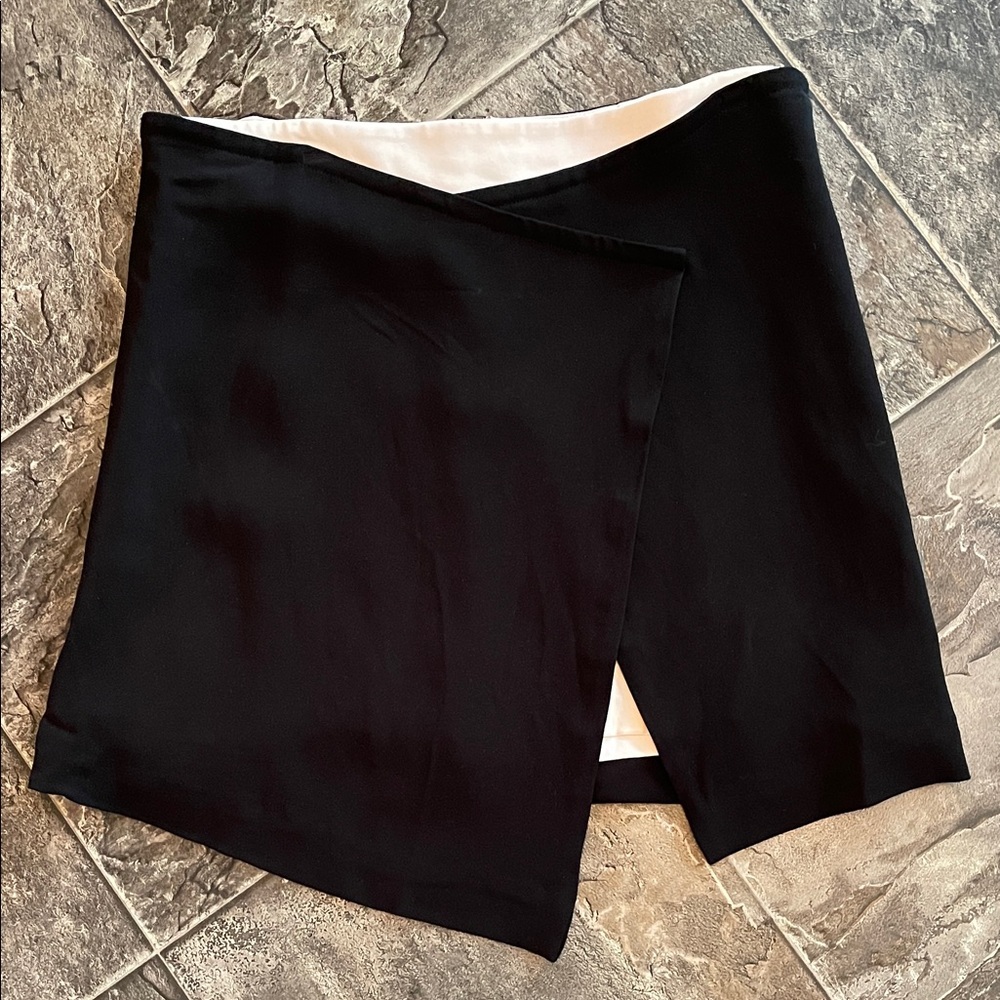 A.L.C. Asymmetrical Black & White Classic Office Avant Garde Sleek Urban Skirt